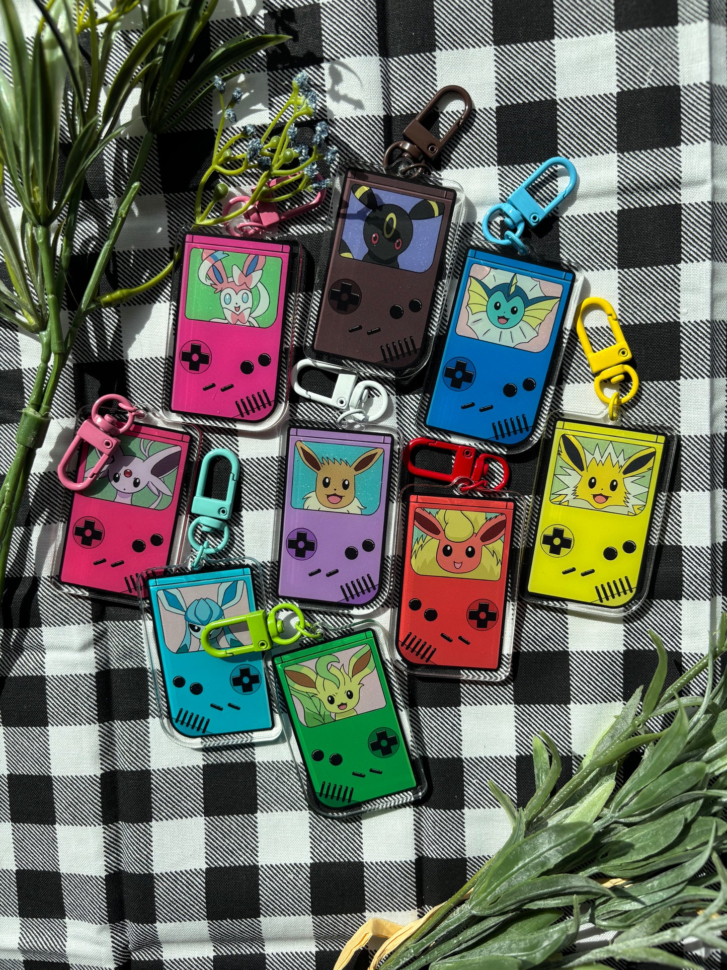 Evee Evolutions Gameboy Keychains