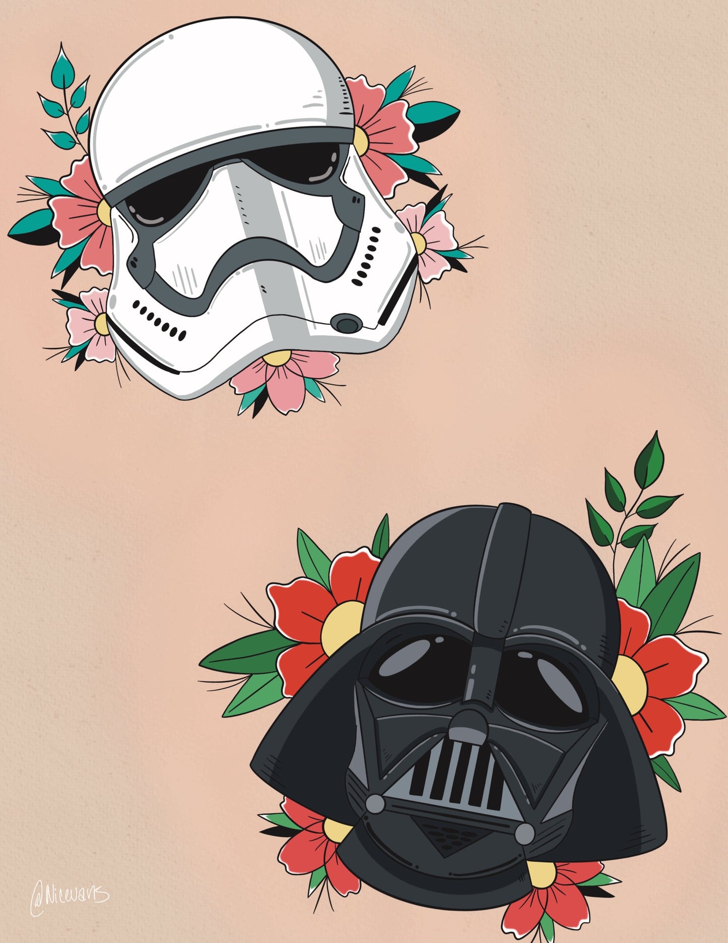 SW helmet floral print