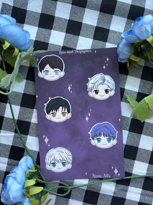 Love and deep space sticker sheets