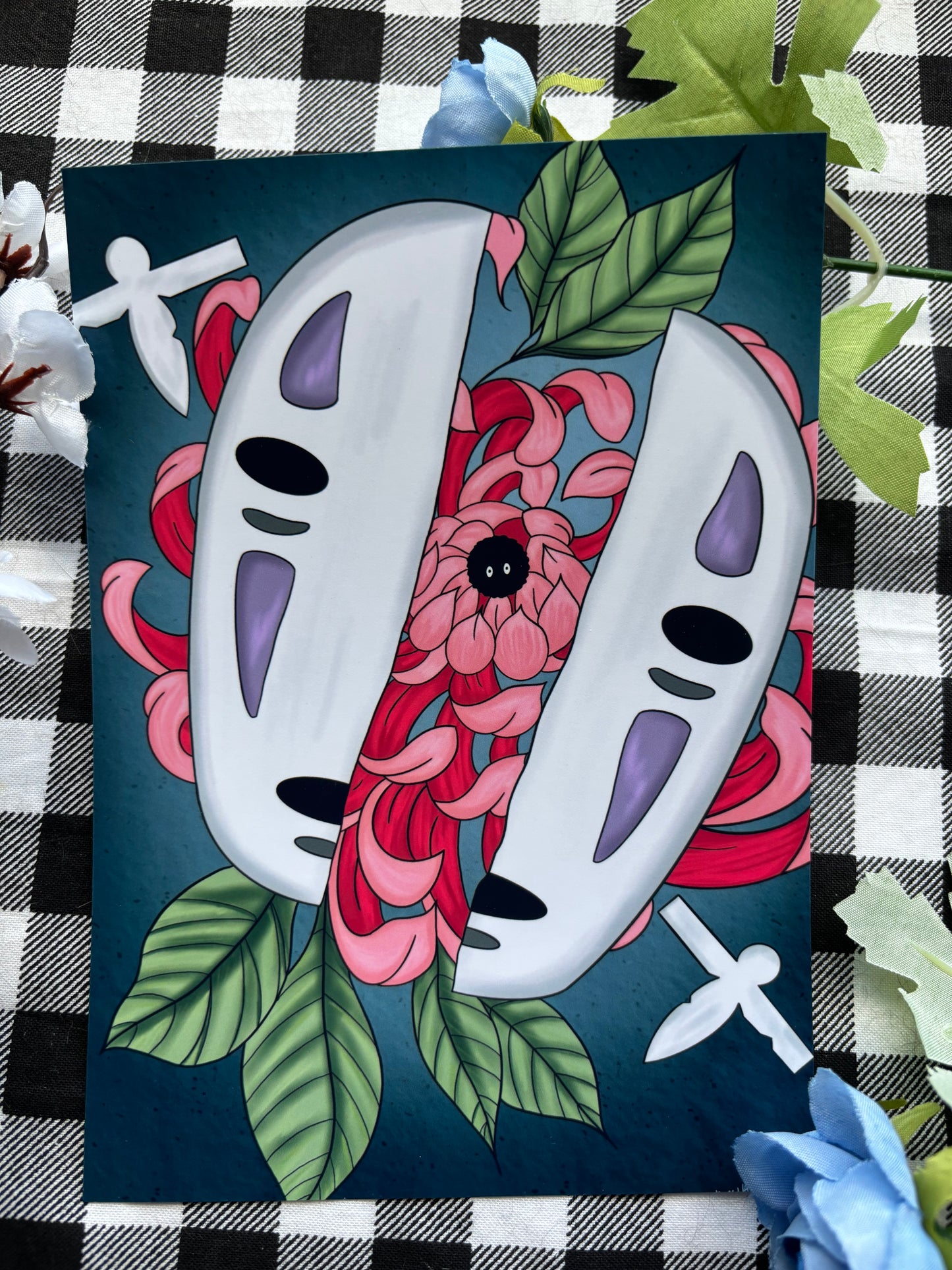 No face floral print