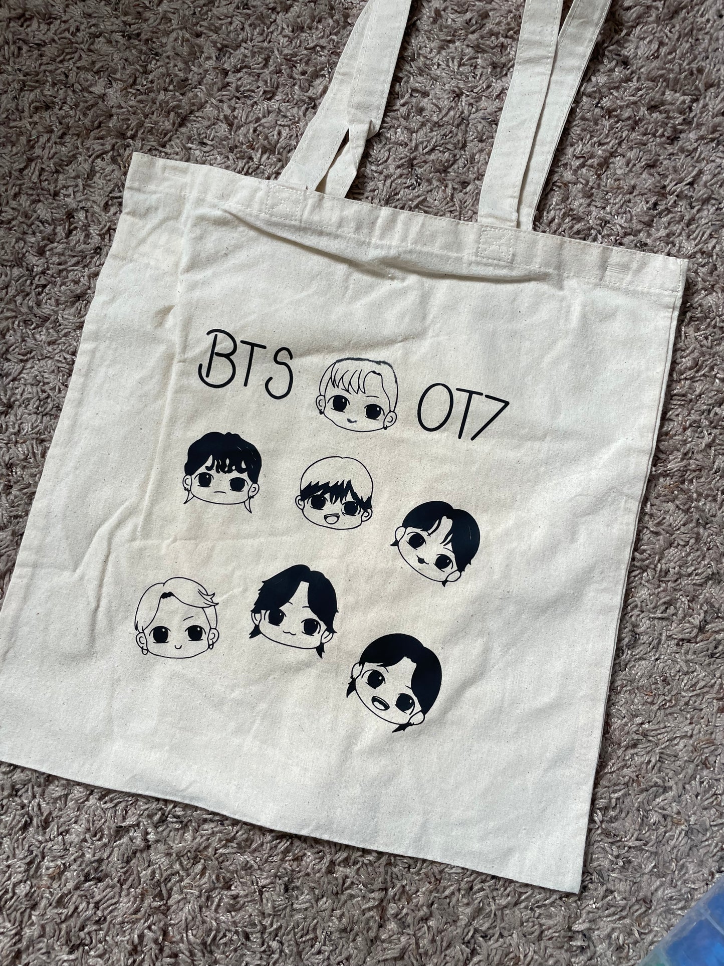 Bts butter ot7 tote bags